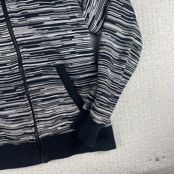 Nike Hoodie Mens M Black White AW77 FT Speed Stripe Full Zip 614488-010 - Picture 5 of 16